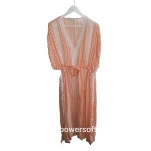 Blue Island Orange & White Coverup Women's M